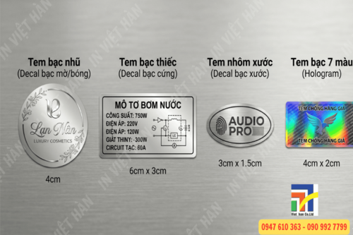 Ph&acirc;n loại tem bạc 7 m&agrave;u Hologram